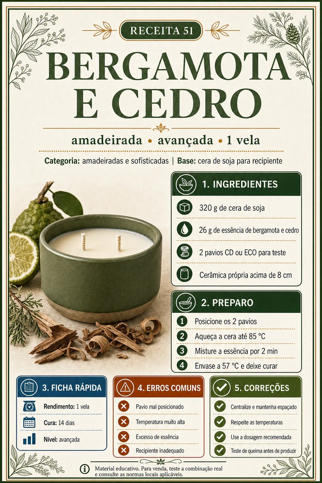 Ficha do Catálogo de Velas Aromáticas — receita 17