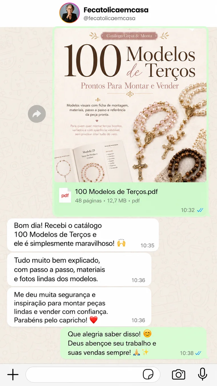 Print de conversa de WhatsApp de cliente elogiando o material