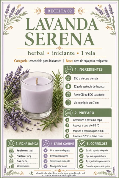 Ficha real da receita Lavanda Serena