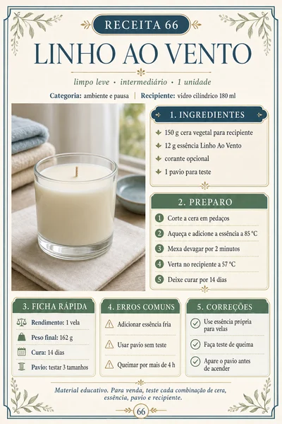 Ficha real da receita Linho ao Vento