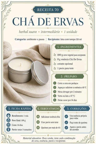 Ficha real da receita Chá de Ervas