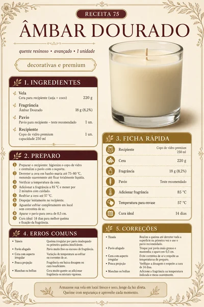 Ficha real da receita Âmbar Dourado