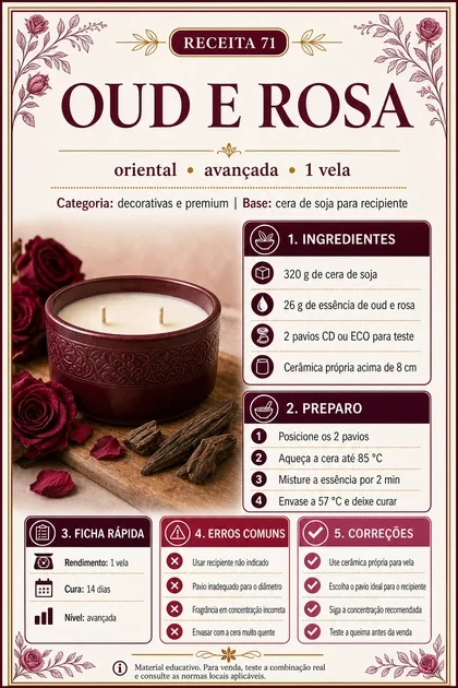 Ficha real da receita Oud e Rosa