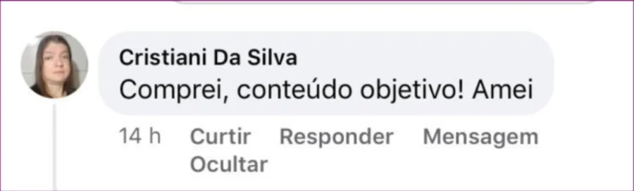 Depoimento de cliente sobre o material