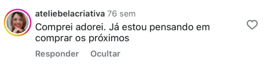 Depoimento de cliente sobre o material