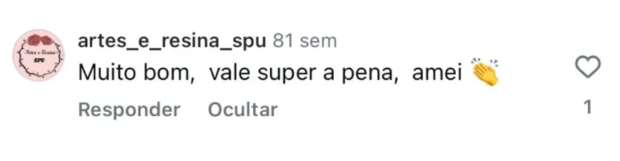 Depoimento de cliente sobre o material