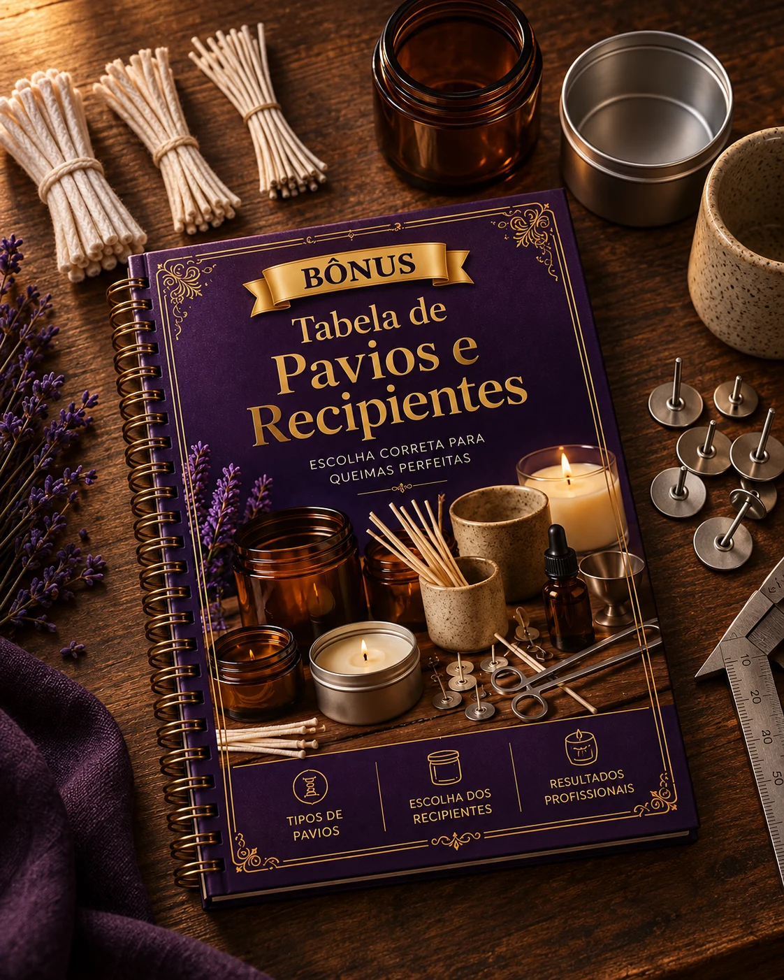Mockup da Tabela de Pavios e Recipientes